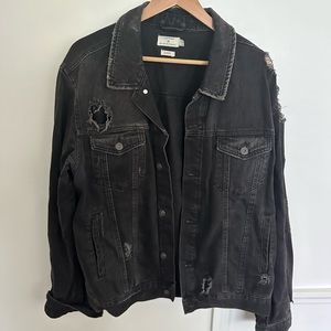 Distressed Topman Black Denim Jacket